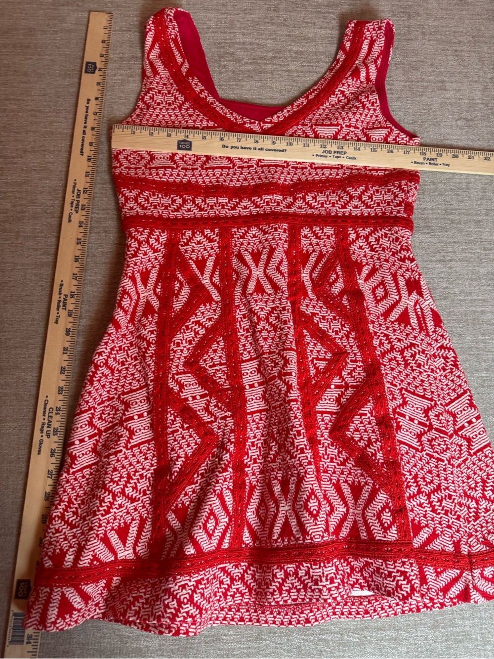Maeve Emma Red and White Geometric Mini Dress - Picture 9 of 9